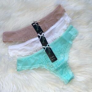 Bundle 3 pieces Lace Thong Panty Underwear. Vision Brand.